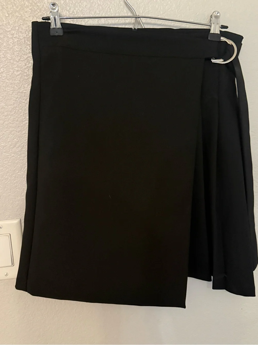 Black Wrap Skirt with Side Ring Detail